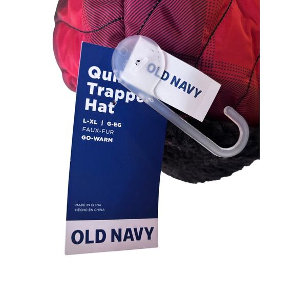 Old Navy Adult Large Quilted Trapper Hat Faux Fur Go Warm New! - Picture 4 of 7